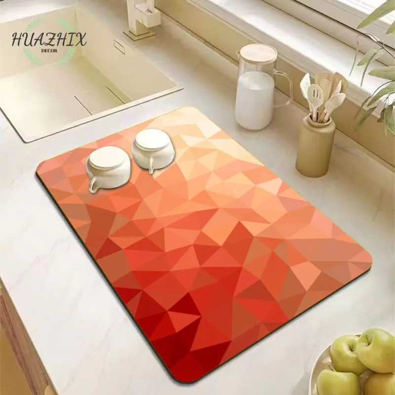 Gradient Watercolor Absorbent Mat Coffee Dish Mats Kitchen Counter Draining  Pad Quick Drain Tool for Bathroom Sink Non-slip Pads - AliExpress