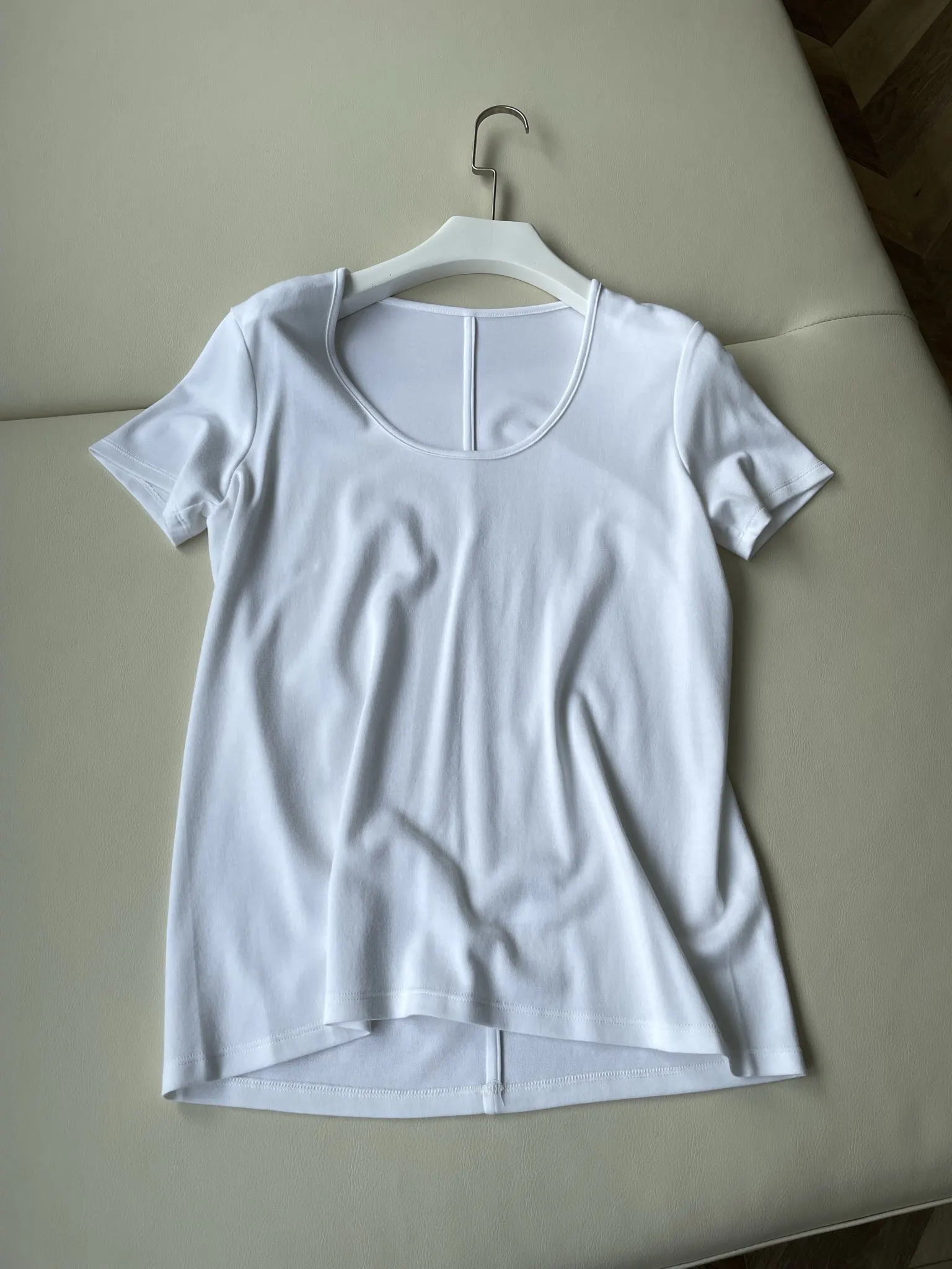 

Solid color round neck top loose version casual fashion 2023 summer new style 0401