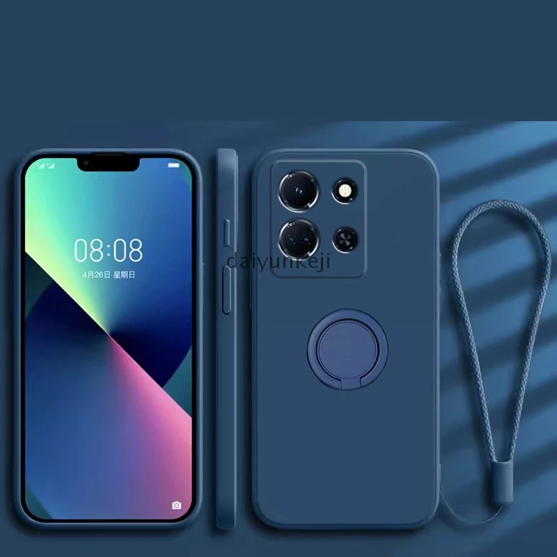 Sleek Silicone Phone Case with Ring Holder Attachment