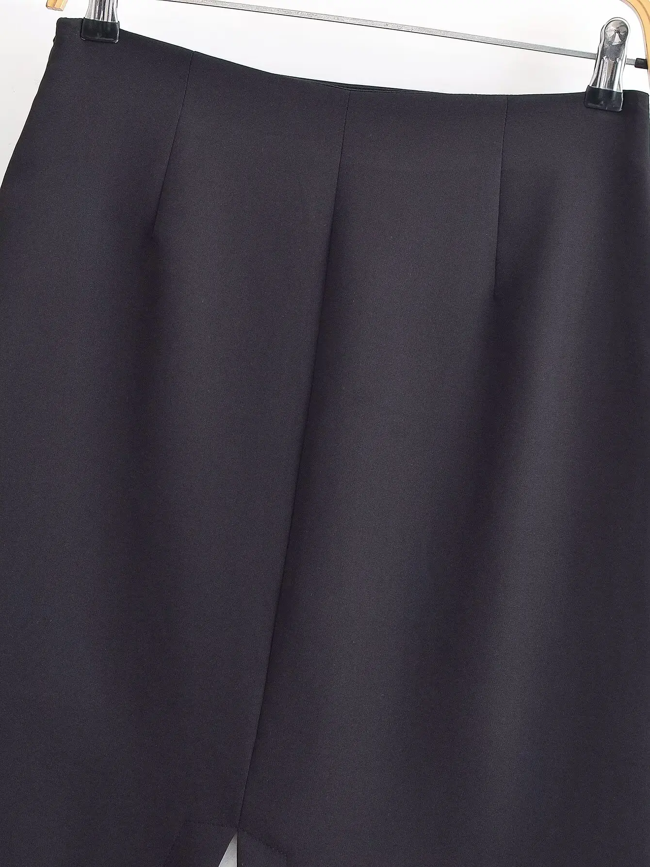 Women's Spring Autumn Fashion High Waist Midi Skirt Black With White Splicing Casual Skirts Female Commut Ol Elegant Half Skirt