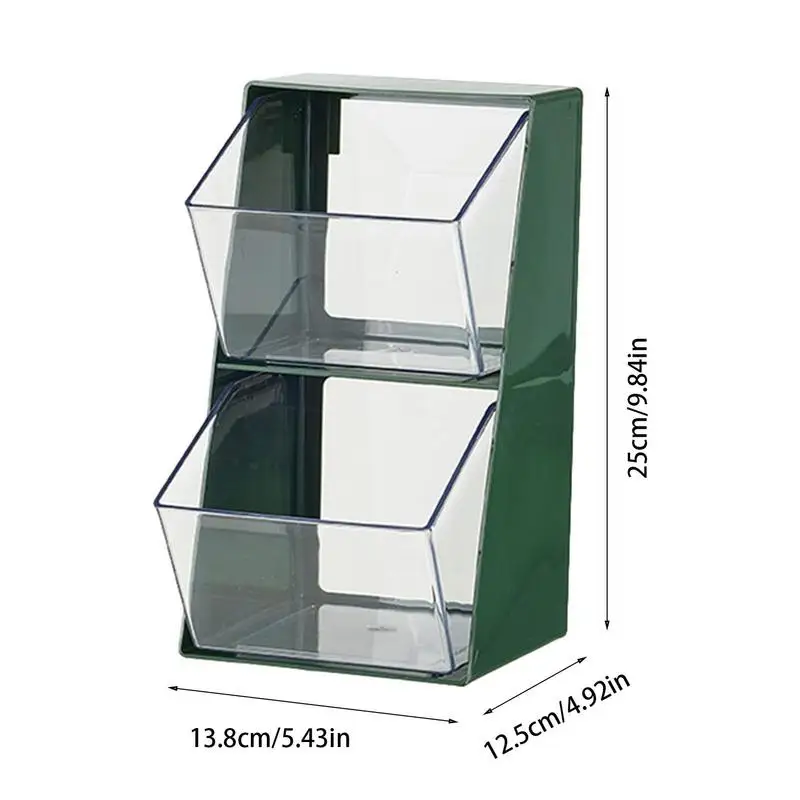 2-Tier Transparent Stackable Tea Bag Display Rack