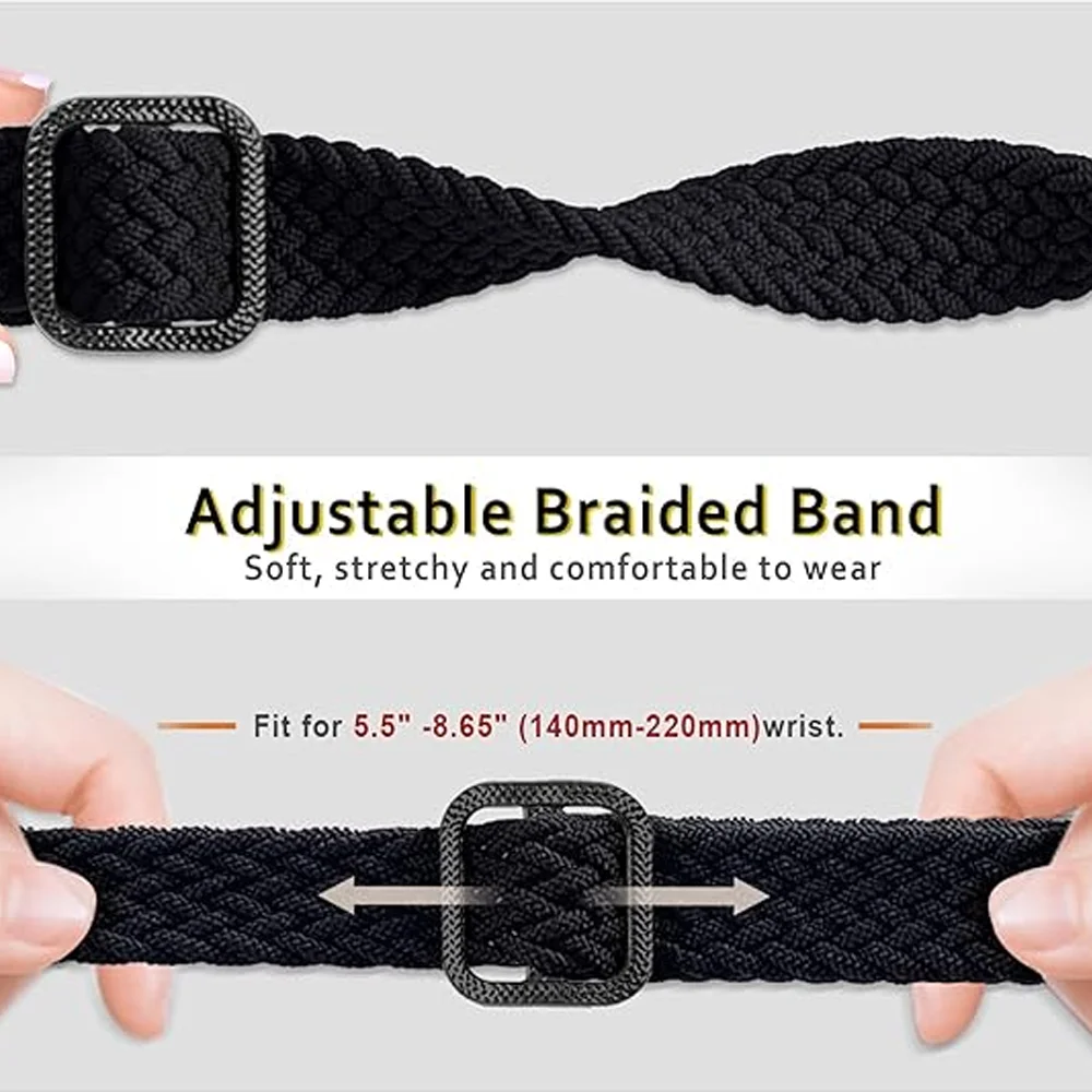 Braided Elastic Nylon Solo Loop Strap - Stretchable Watchband Bracelet