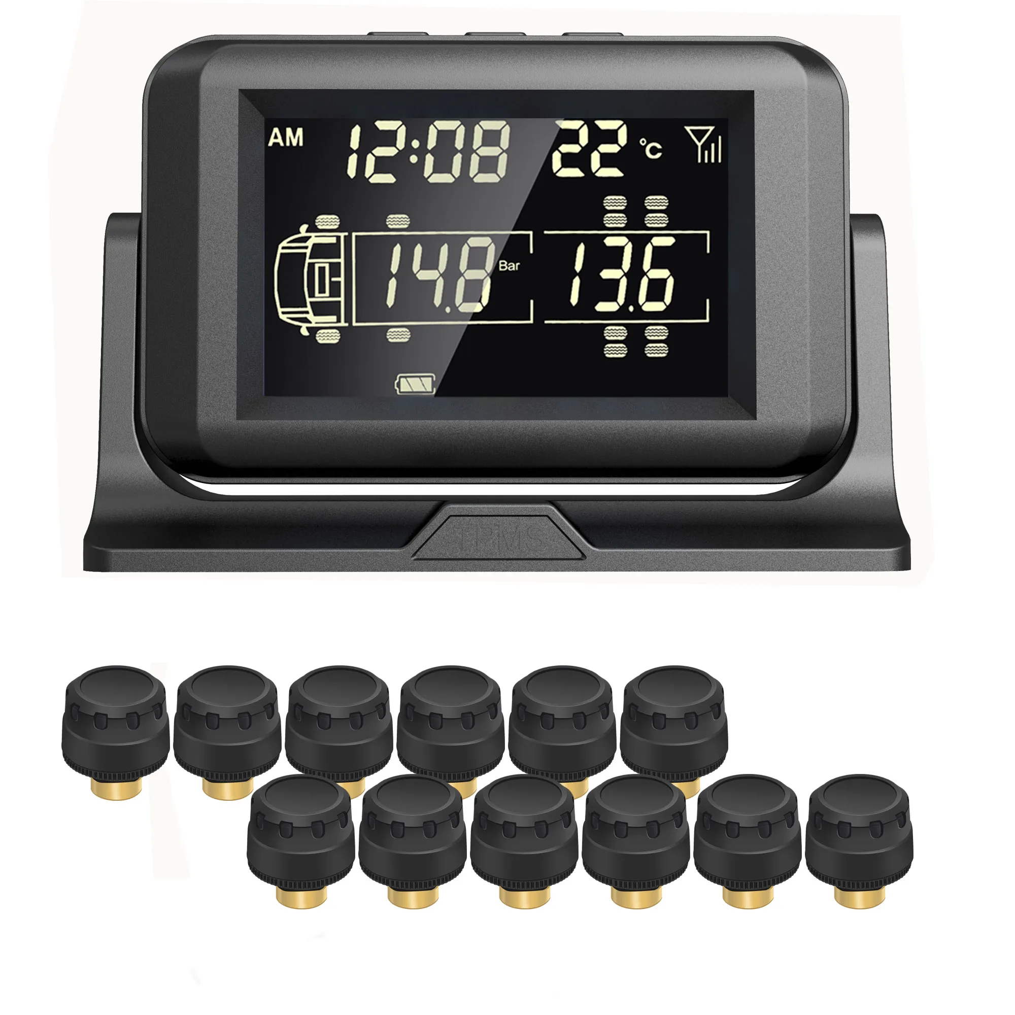 

Factory Wholesale Bike E-bicycle Motorcycle Truck Tow Rv Trailer Alarm 6 Sensor Car Solar Tpms Tire Pressure Monitoring System