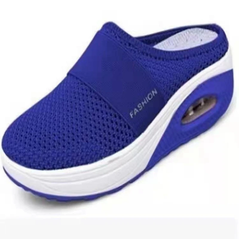 Women's Air Cushion Walking Shoes 2025 Summer Mesh Lightweight Wedge Platform Slippers Female Sneakers Mules Zapatos De Mujer 3
