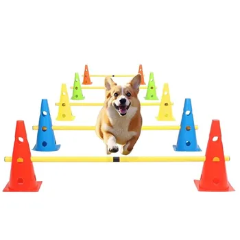 Set per Addestramento Agility per Animali Domestici, Barra per Salti, Attrezzatura per Ostacoli, Dispositivo per Addestramento Cani, Accessori per Animali