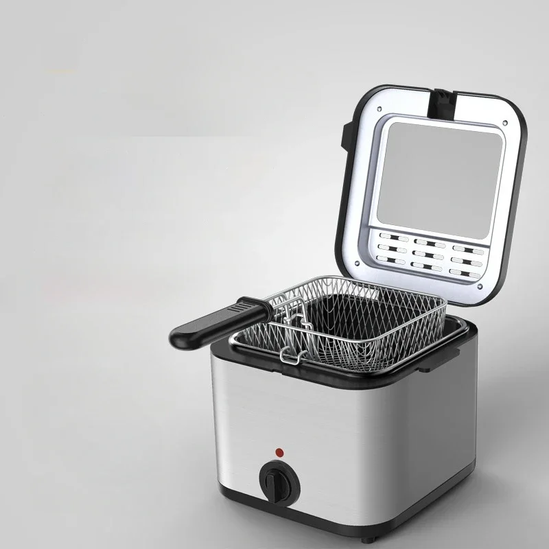 Electric Deep Fryer Mini Deep Fat Fryer Smart Home Fryer Large Capacity Oil-free French Fries Machine/1.5L 6