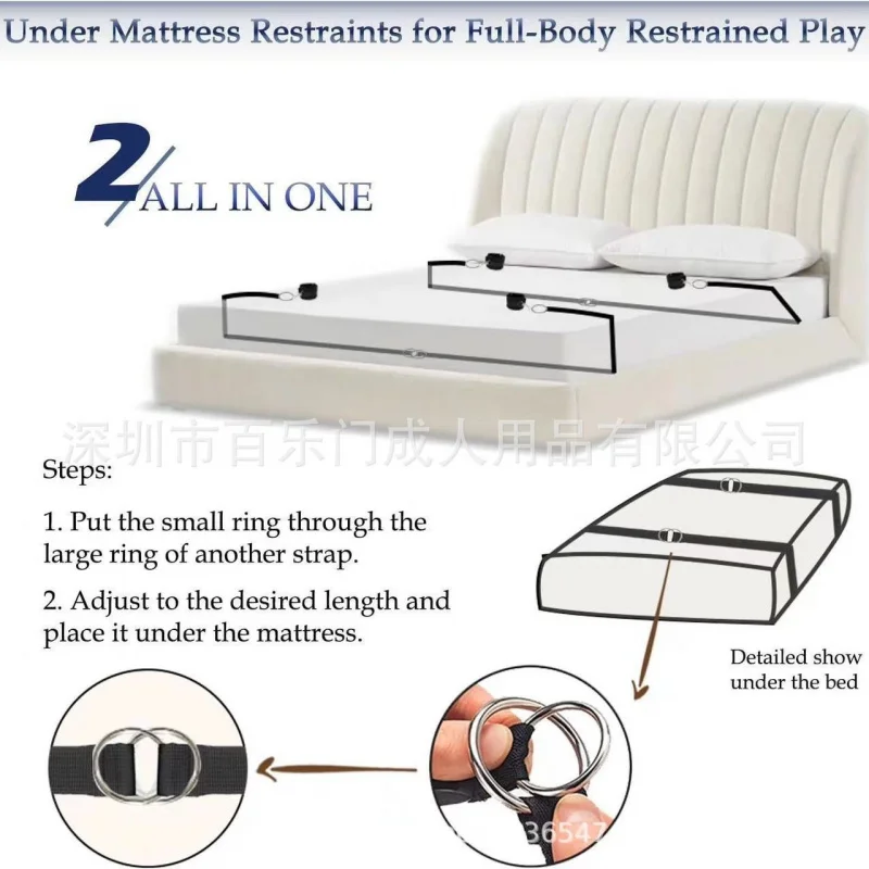SMBed Strap Women's Bed Hands and Feet Belly Band Couple Alternative Sex Toy Four-Corner Ring Sleeve Bed Strap