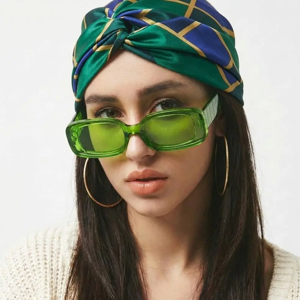 트렌디 한 힙합 작은 사각형 선글라스 빈티지 UV400 선글라스 멋진 캔디 컬러..