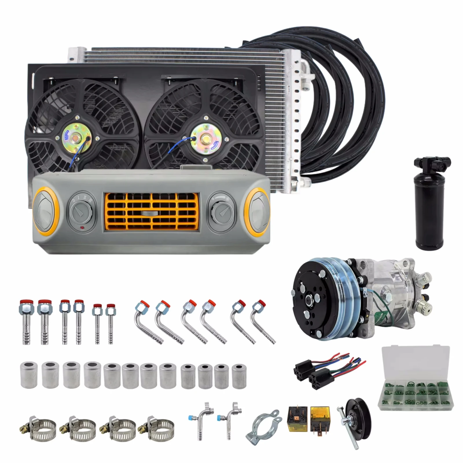 RV65F 12V/24V automobile air conditioner 508 compressor kit, for automobile, bus, tractor, truck AC accessories