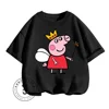 New Peppa Pig Animated Cartoon Character Print Design for Children Ages 3-14 O-neck Breathable and Soft Short-sleeved T-shirt 2