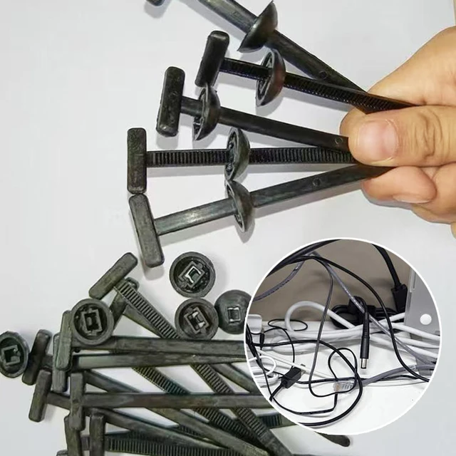 100 Pcs Heavy Duty Nylon Cable Tie Buckles - Self-Locking Zip Tie Holders For Auto Repair