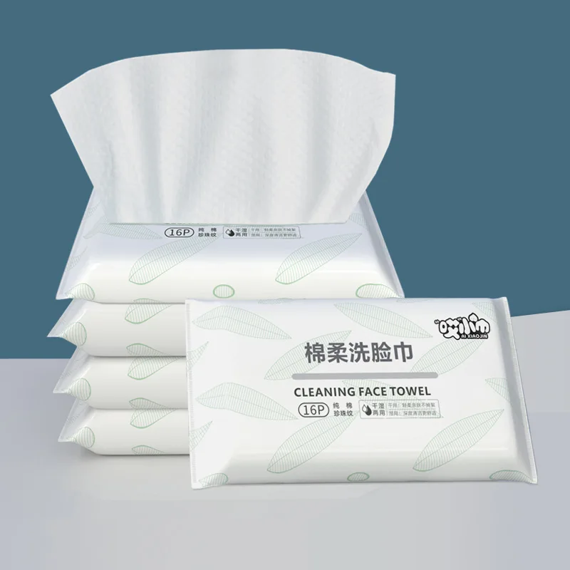 Facial Tissue Paper 16pcs Face Towel Portable Cotton Tissue Wipe Soft Tissue