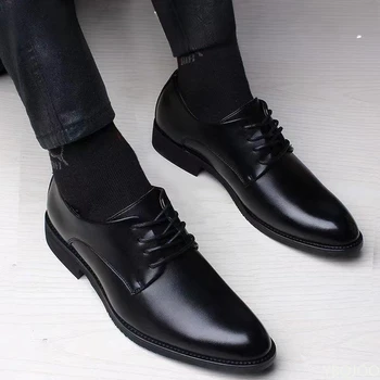 2025 Men’s Fashion Height-Increasing Shoes – Comfortable Casual Business Flats for Spring 1