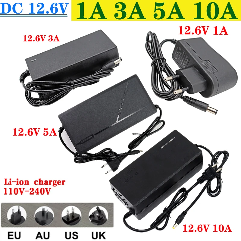 12.6V 1A 3A 5A 10A 18650 21700 Lithium Battery Charger For 12V 3S ...