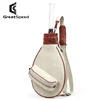 Greatspeed Retro Leather Backpack Tennis Bag Badminton 2-Rackets Tennis Handbag Outdoor Tennis Racket Bag Sports Single Shoulder 3