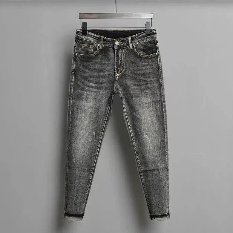Pantalones vaqueros masculinos, pantalones negros con bolsillos, jeans para hombre, pantalones cortos apilados, alta calidad, novedad en ropa de otoño 2024, moda Xs