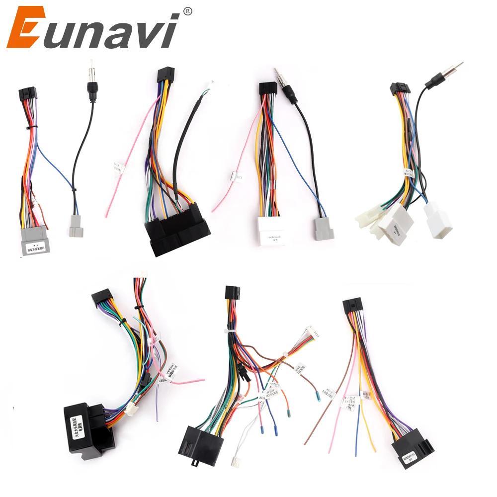 

Android Radio Car ISO Wire Wiring Harness Adapter Connector Plug 16Pin cable for Ford VW Kia Nissian Toyota Honda