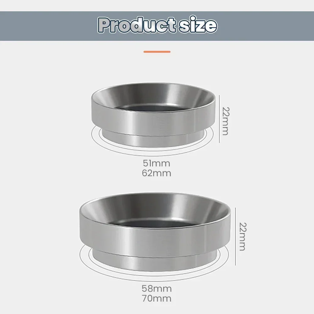 Espresso Coffee Dosing Ring Magnetic Coffee Dosing Funnel 51/53/58mm for Aluminium Portafilter Anti Fly Coffee Powder Ring Tool