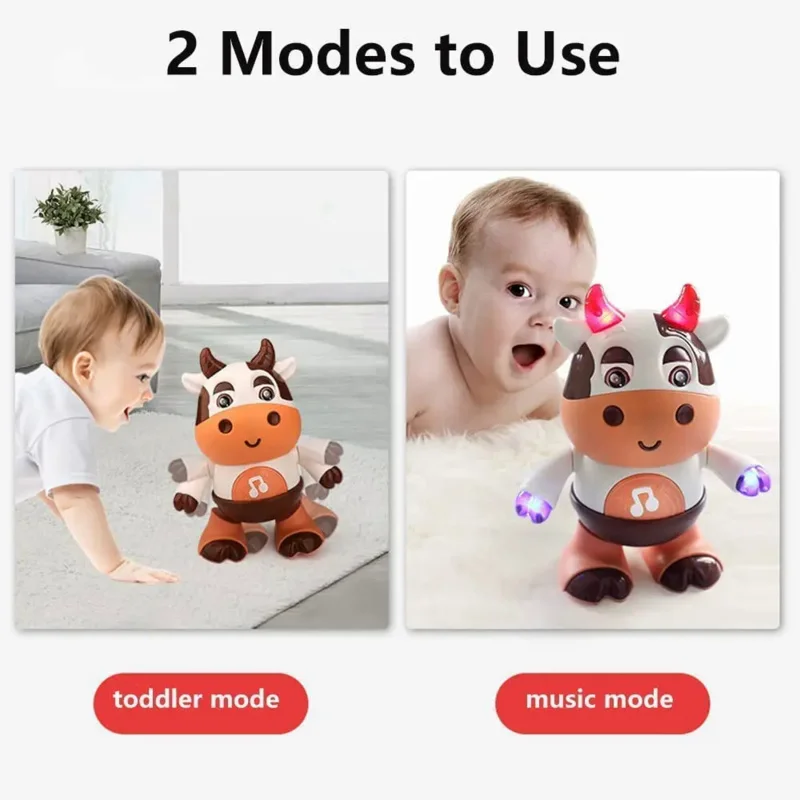 Little cute cow sing dance with music light swinging robots electric dolls children Baby early Educational Learning toys gifts 4
