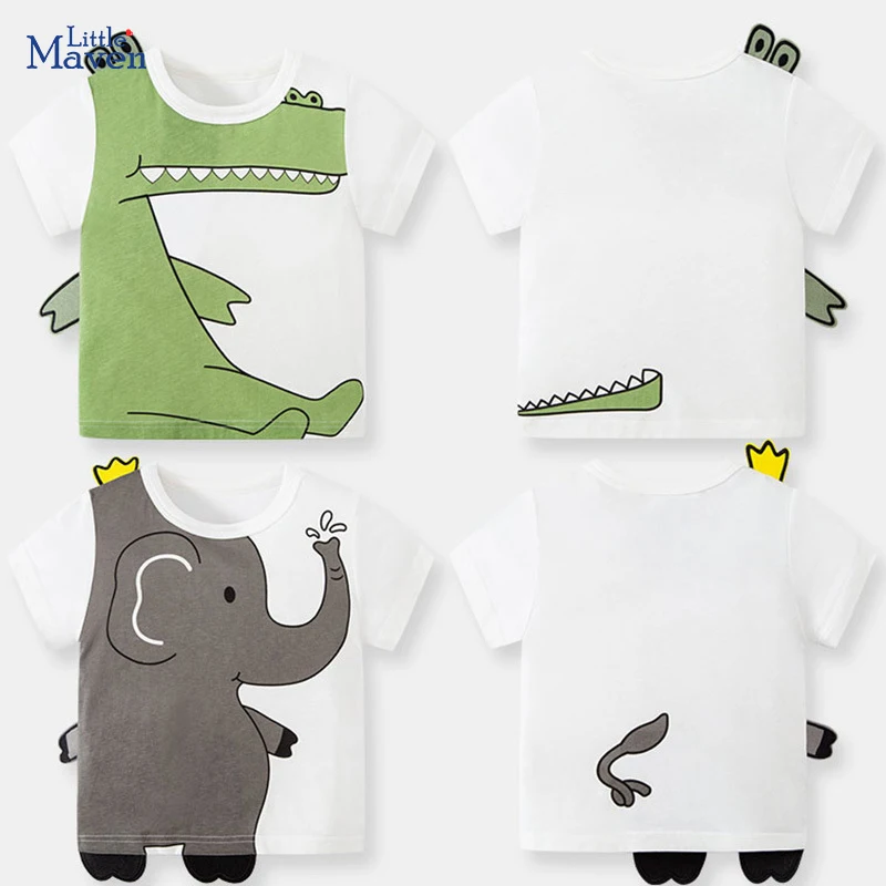 Summer Tops Kids Clothes Children's Clothing Cartoon Stereoscopic Crocodile Baby Boys Short Sleeves T Shirts