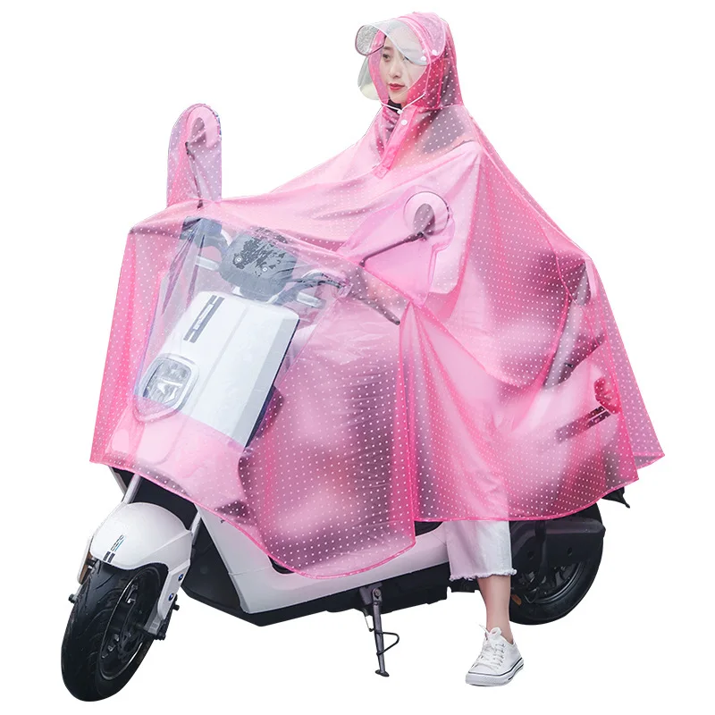 Battery Electric Vehicle Raincoat Transparent Single and Double Pvc Raincoat Adult Riding Motorcycle Poncho