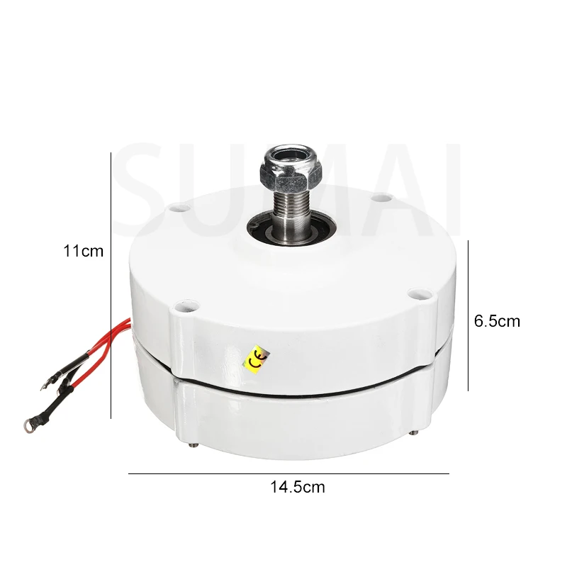 1000W Generator 12V 24V 48V 3 Phase Gearless Permanent Magnet AC Alternators Wind Turbine Suitable for various scenarios