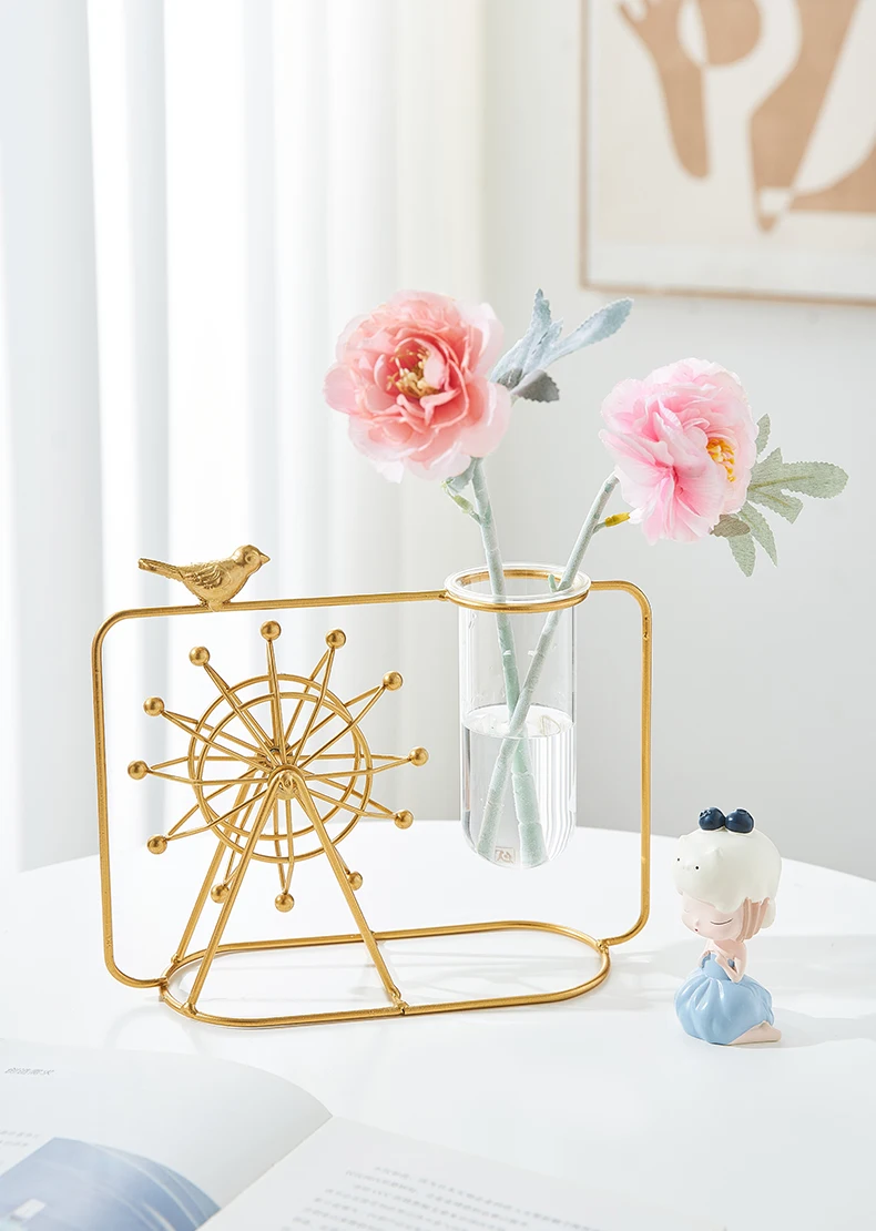 Hydroponic Vase Home Decoration Accessories Glass Plant Bathroom Terrarium Ferris Wheel Flower Gift