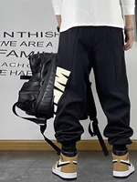 Loose Fitn Sports Pants Men's plus Size Trendy Sweatpants Spring Autumn Cuffed Gym Trousers Large Letter Print Casual Pants