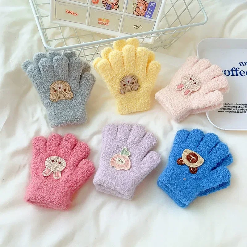 Baby Glove Fashion Cartoon Animal Rabbit Bear Floral Glove for Toddler Boy Girl Autumn Winter Warm Gloves for 1-3 Year Baby