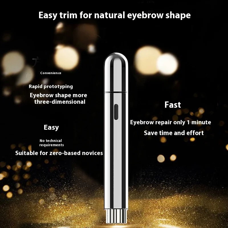 Electric Waterproof Eyebrow Trimmer with LED Light, Cordless Precision Shaper for Women, Portable Brow Grooming Tool
