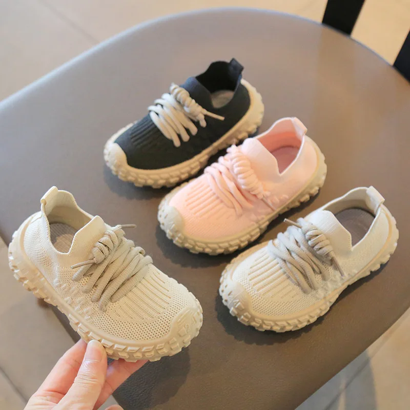 

Childrens Sports Breathable Mesh Shoes 2024 Spring Summer Boys Casual Girls Little White Soft Sole Baby Shoes