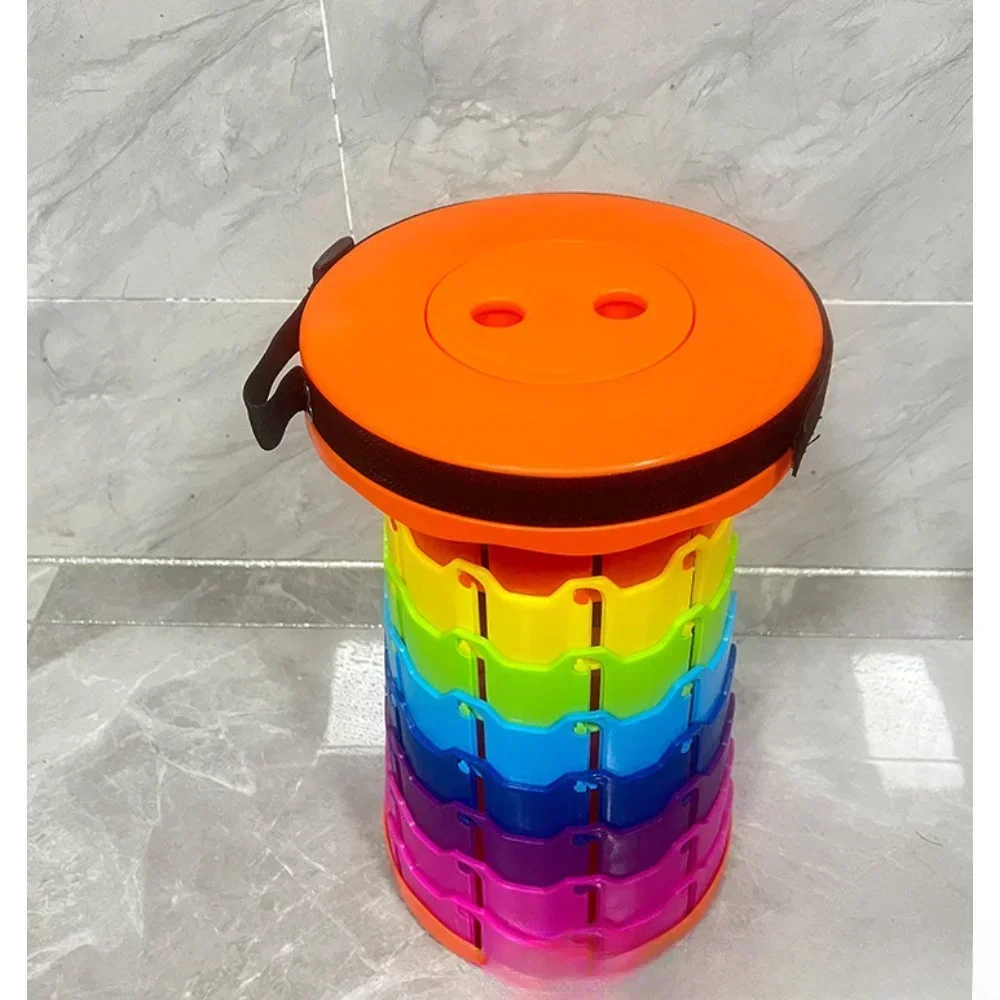 Mazar Round Stool Convenient Retractable Stool Convenient Storage Small Size Magical Fishing for Riding in The Car