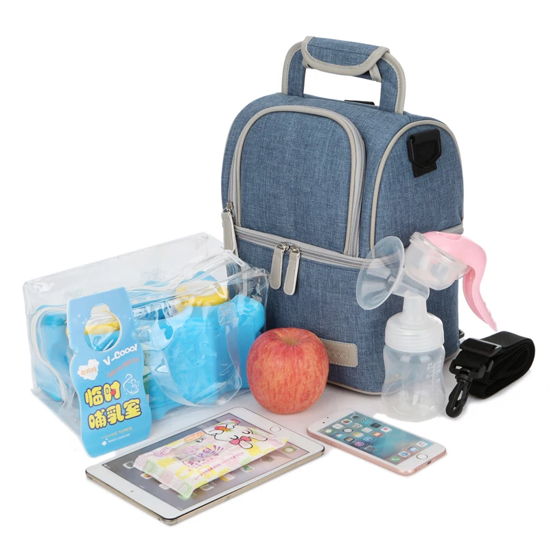 Lunch Bag Women Thermal Dinner Box Cooler Picnic Pouch Double Layer Portable For Food Kids Milk