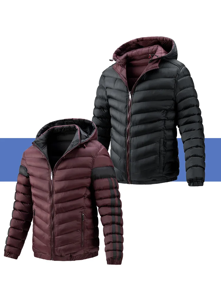 men's jacket Brand Fashion Men Winter Spring Jacket Reversible Design Male Hooded Cotton Padded Coats Outerwear Size M-2XL winter jackets for men