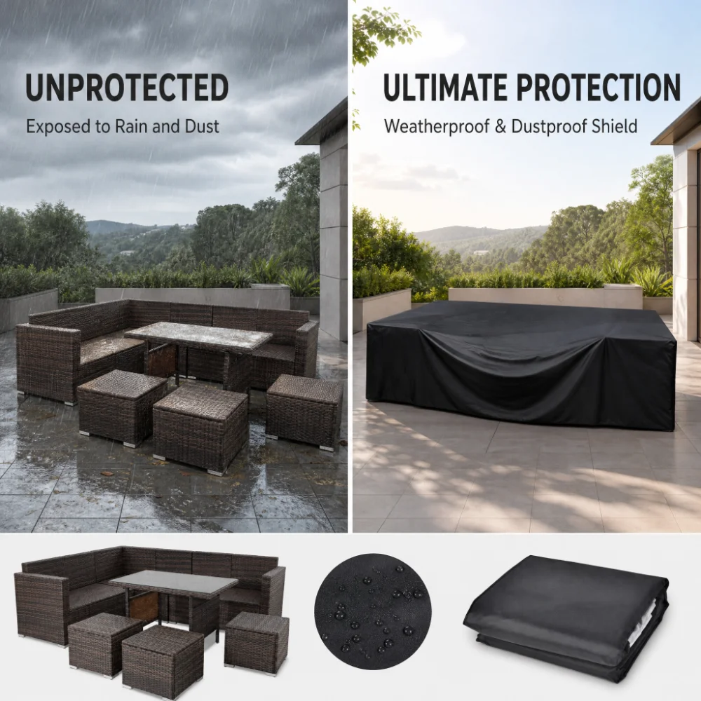Premium Outdoor Furniture Cover Set - Full Size, Waterproof & UV Resistant