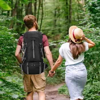 Camping Backpack For Men 70L Foldable Camping Backpack Camping Gear Daypack Ergonomic Breathable Outdoor Rucksack With 2