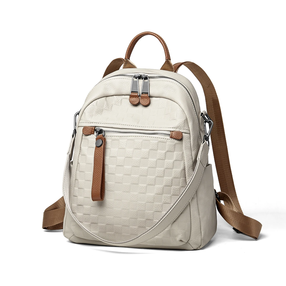 ZOOLER Handmade Full Genuine Leather Backpack Designed Plaid Large Capacity Backpack School Bags College Girl Hot#sc1365