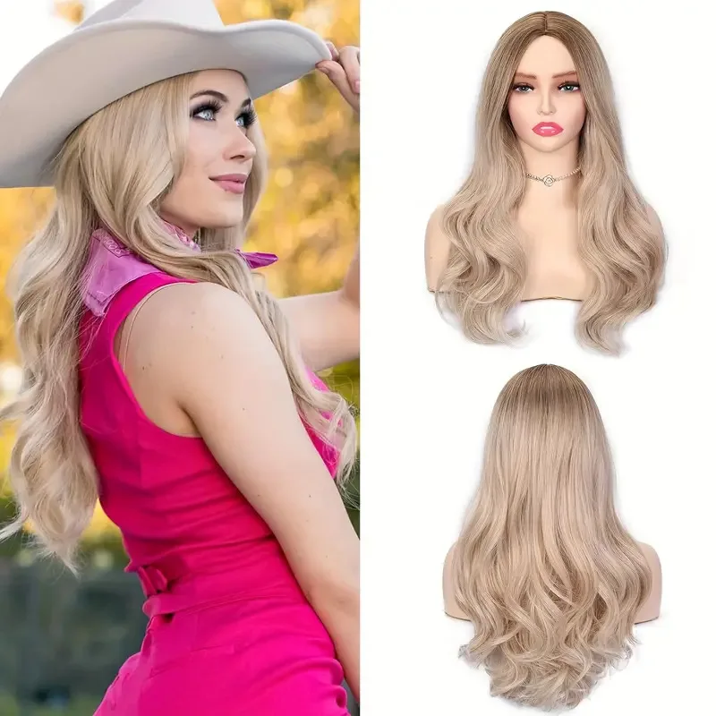 

Synthetic Wig for Daily Party, Long Curly Wig for Women, Dark Blue Wig