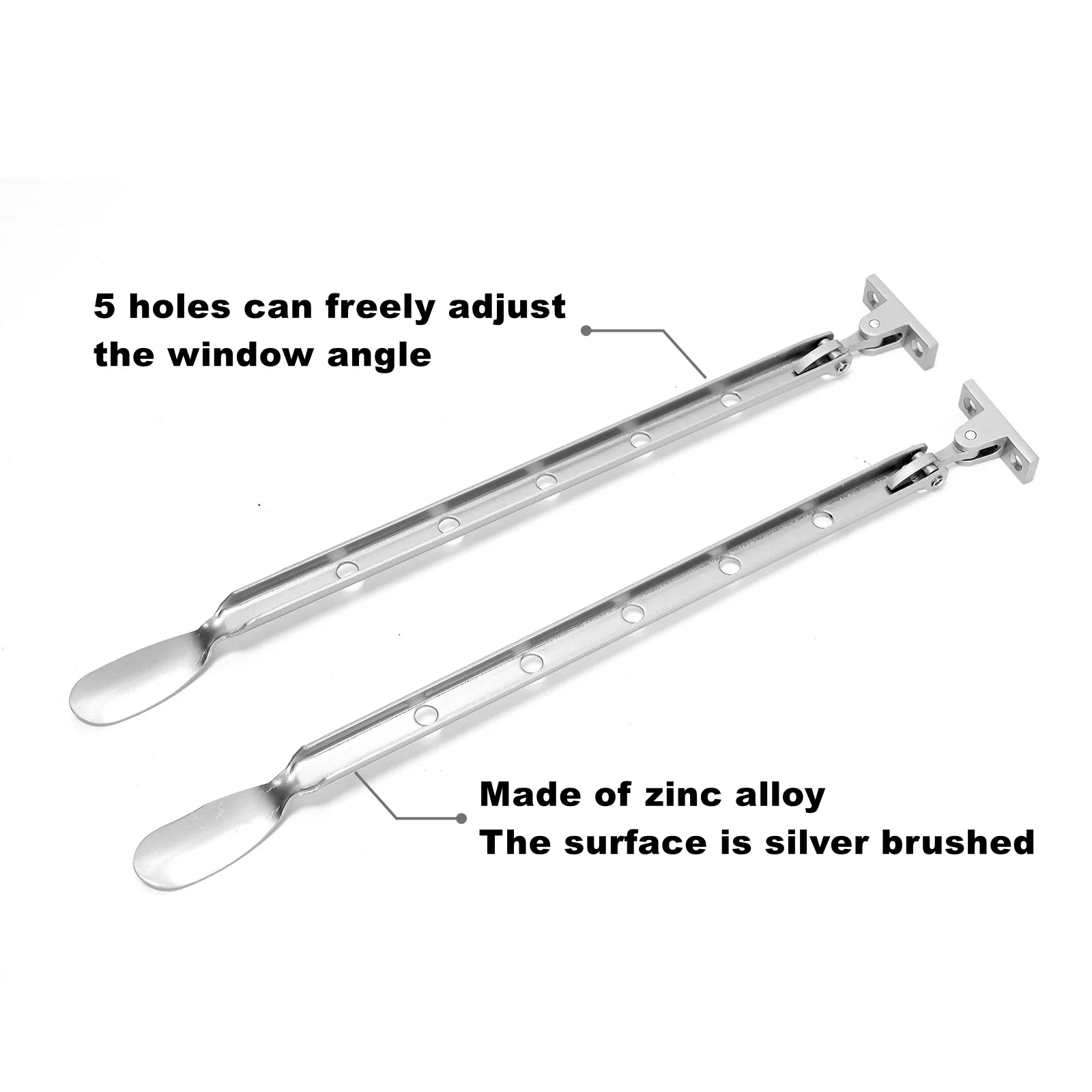 2Pcs/Lot 12 Inch Casement Window Latch Adjustable Window Push Rod Windbreak Support With Screws for Metal Windows, Safe Lock