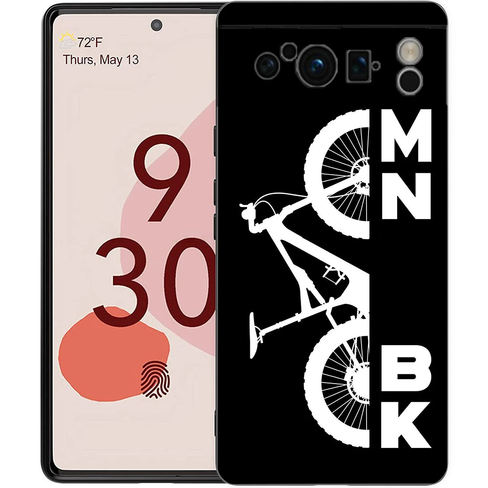 Mountain Bike Cycling Art Shockproof Phone Case - Soft TPU Black Cover