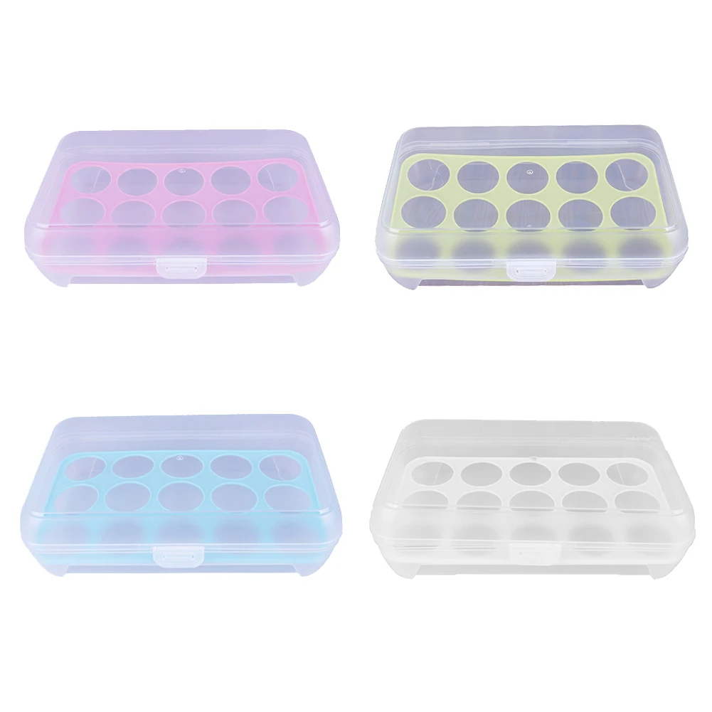 Egg storage box food storage container egg storage container 15 grids eggs box organizer case egg tray lid kitchen accessories