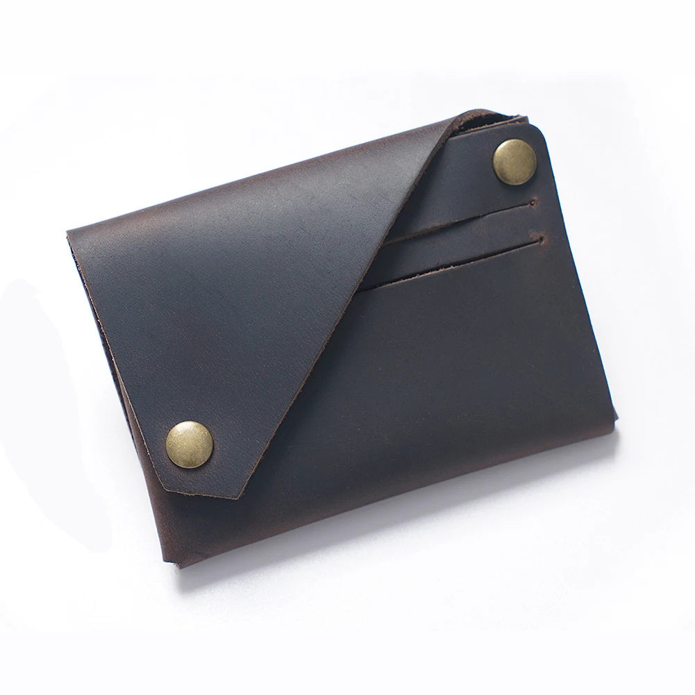Genuine Leather Card Holder-Slim RFID Wallet Organizer for Credit/Bank/Membership Cards, Hand-Stitched Compact Design, Ready t