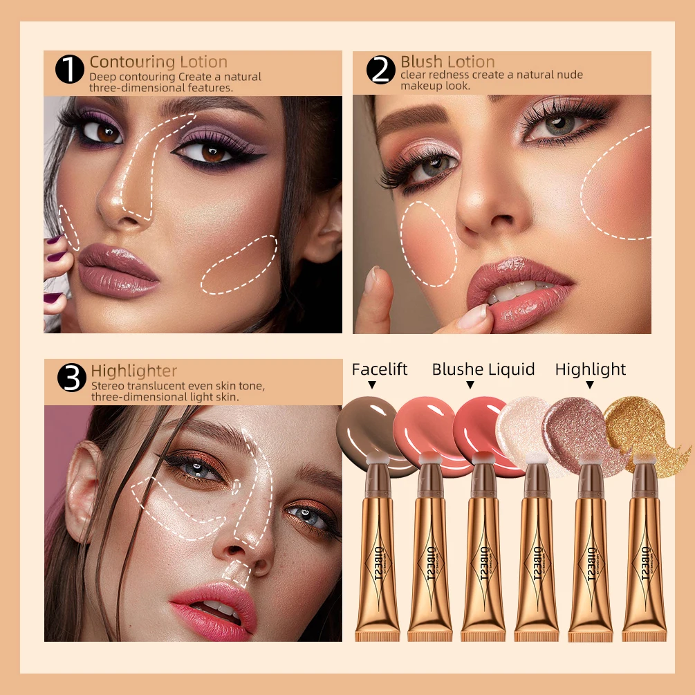 Pink Peach Liquid Blush Velvet Matte Blusher Face Pigment Stick Lasting Natural Cream Cheek Tint Blush Makeup