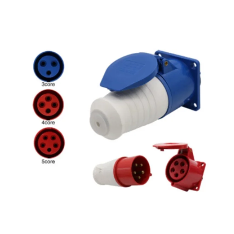 

Aviation plug socket industrial waterproof connector 3 core 4 core 5 core 16A/32A concealed installation aviation butt plug