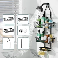 Shower Caddy Organizer Hanging Shower Organizer Multi-Function Shower Organizer Rack 3-Tier with Hooks for Soap Shower Sponge 1