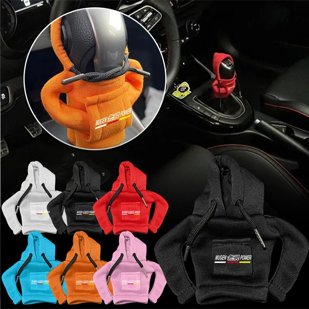 Hoodie Handle Creative Car Gear Lever Hoodie Shift Lever Cover Funny Interior For Honda CIVIC Type R Type S Mugen RR Accessories gear shift knob cover