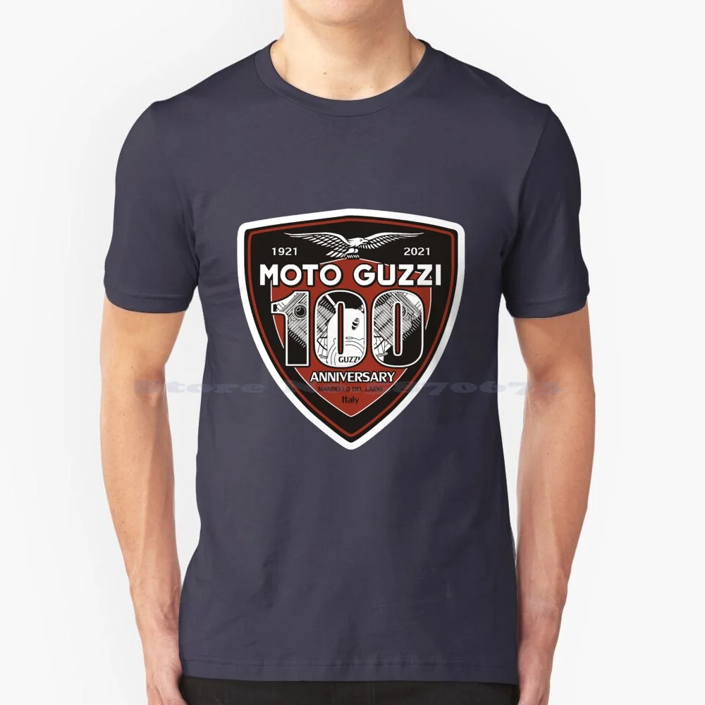 Anniversario Moto Guzzi Classic T Shirt 100% Cotone Tee Anniversary Moto Guzzi