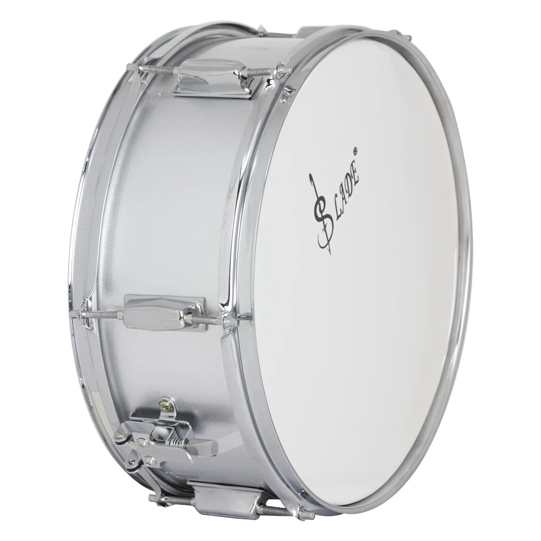 SLADE 14 Inche Snare Drum Silver Stainless Steel Marching Drum Set Percussion Instrument with Strap Sticks Accessories