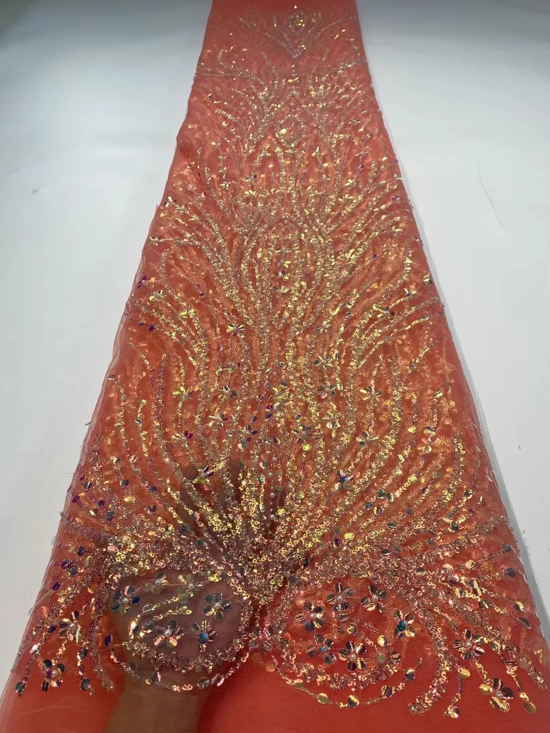 

Уникальная африканская кружевная ткань ручной работы из бисера и блесток Нигерия высококачественное Сетчатое кружево с жемчугом для женщин вечернее платье для невесты