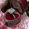 Serenity 4ct Ice Flower Cut D Color Moissanite Rings For Women Wedding Bridal S925 Sterling Silver Rings Plated 18K Fine Jewelry 5